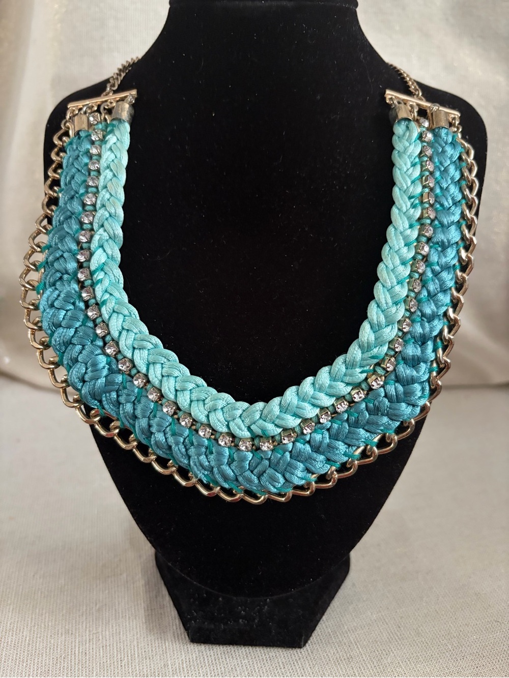 Tommy Bahama Braided Teal Statement Necklace